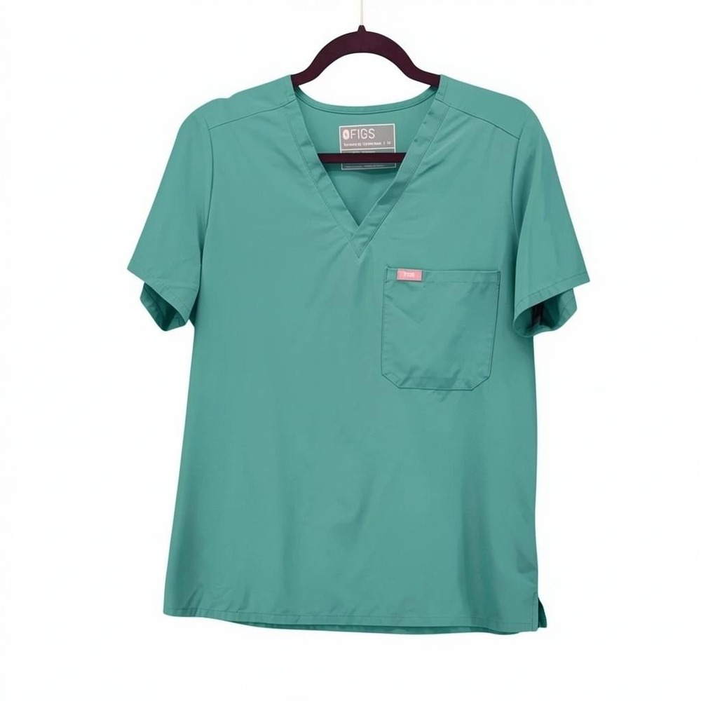 Figs Technical Collection Womens V-Neck Scrub Top Green Size M W21SW1025